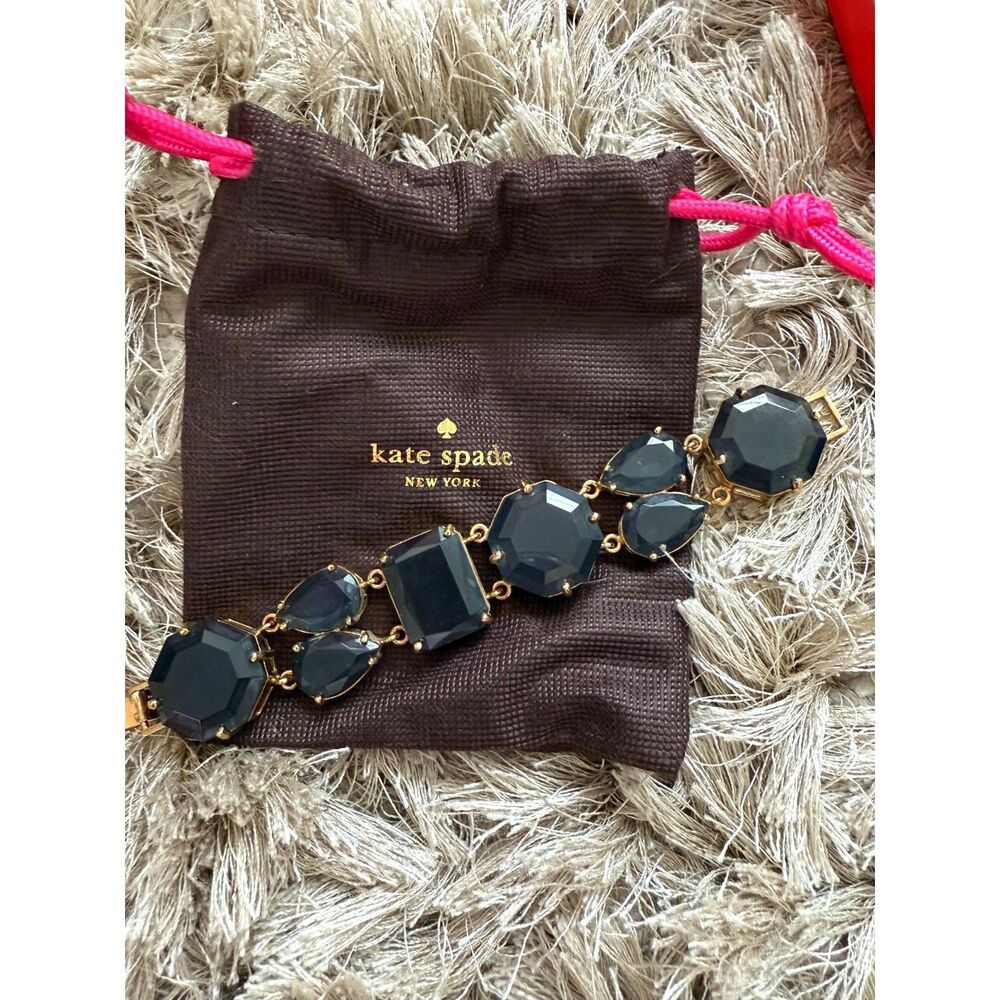 Kate Spade New York Statement Bracelet Gold and Charcoal Black